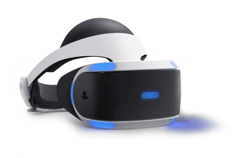 A PlayStation VR headset, symbolizing immersive virtual reality experiences
