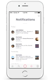 A smartphone displaying a notification screen with recent messages and updates